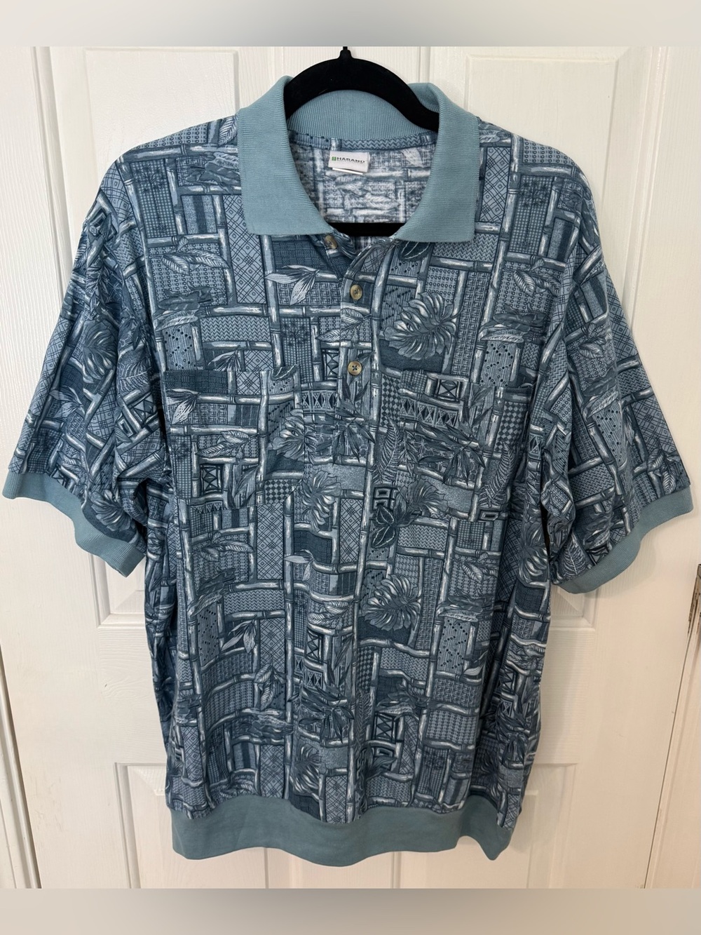 Haband Men’s Short Sleeve Polo Shirt Floral Print